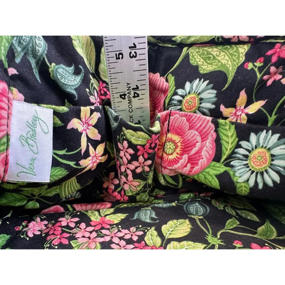 Vera Bradley Lola Handbag in Retired Botanica Black Floral Quilted Cottagecore